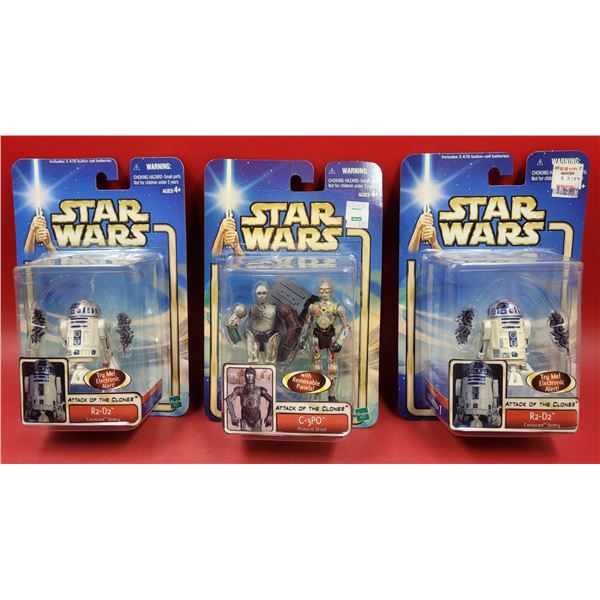 3 Sealed Star Wars Figures (R2-D2 & C-3PO)