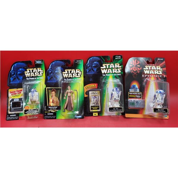 4 Sealed Star Wars Figures (R2-D2 & Princess Leia Organa)