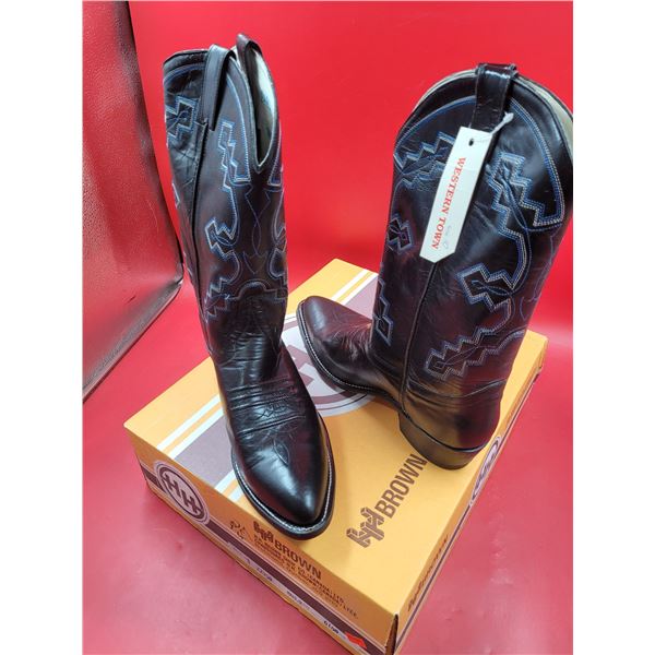 Pair of Genuine Solid Leather Cowboy Boots