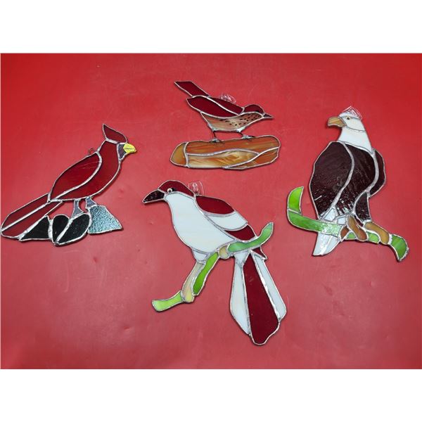 Lot of Leaded Stained Glass Bird Suncatchers