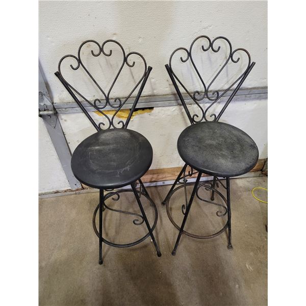 Pair of Wrought Iron Stools