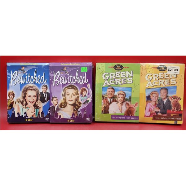 Sealed Bewitched Seasons 1-2 DVDs & Green Acres Seasons 1-2 DVDs