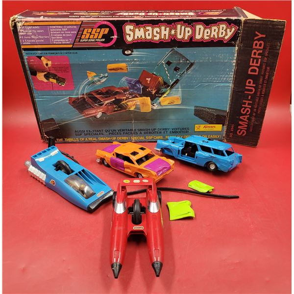 VTG Smash-Up Derby Game & 2 Kenner Super Sonic Power Racers