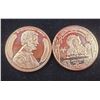 Image 1 : 2 One AVDP Ounce Copper .999 Fine USA Coins