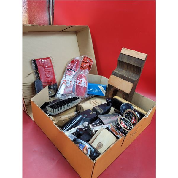 Shoe Car Lot w/ Shoe Tree, Shoe Polish, Leather Care, & More