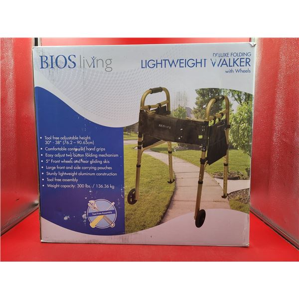 Bios Deluxe Folding Lightweight Walker w/ Wheels