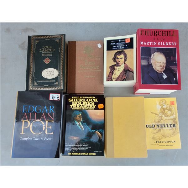 Lot of Assorted Books w/ Edgar Allan Poe, Sherlock Holmes, Old Yeller, & More