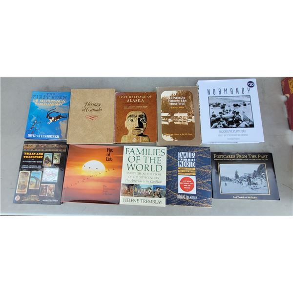 Lot of Assorted Books w/ Postcards From The Past, Lost Heritage of Alaska, & More
