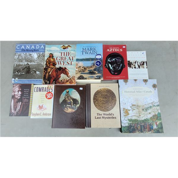 Lot of Assorted Books w/ The World's Last Mysteries, The Great West, Mark Twain, & More