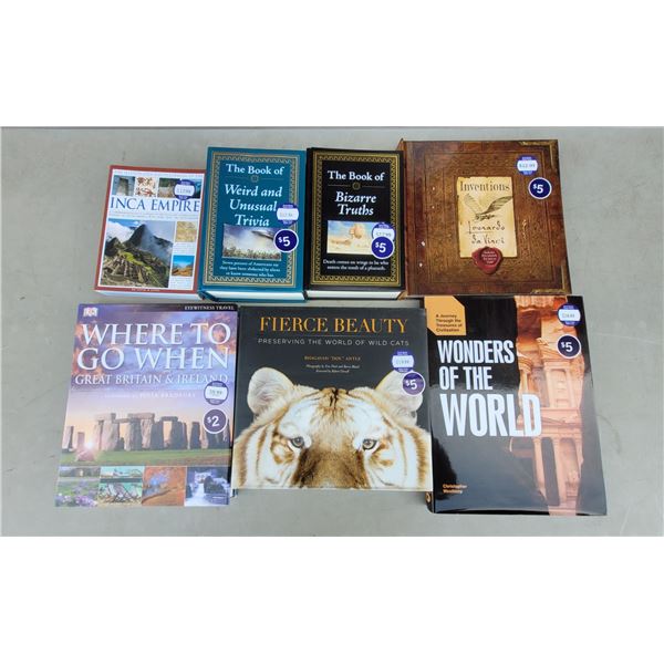 Lot of Assorted Books w/ Inca Empire, Leonardo Da Vinci Inventions, & More