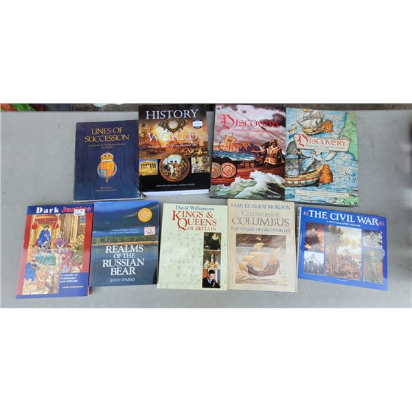 Lot of Assorted Books w/ History of The World, The Civil War, & More