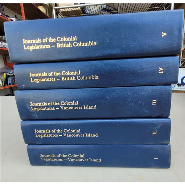 5 Journals of the Colonial Legislatures Books (British Columbia & Vancouver Island)