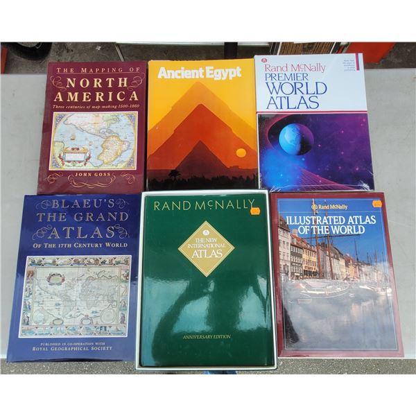 Lot of Assorted Books w/ Atlases, Ancient Egypt, & The Mapping of North America