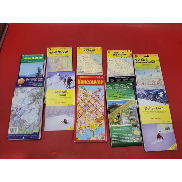 Lot of British Columbia Gas Station Road Maps