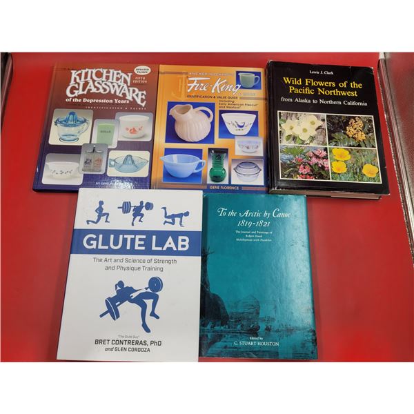 Lot of Assorted Books w/ Glass Guides, Flowers, & More