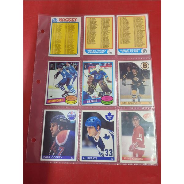 Sheet of VTG Hockey Cards