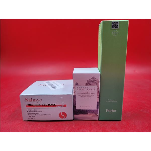 Saimyo Pink Rose Eye Mask, Centella Poremizing Clay Stick, & Purito Seoul Centella Cream