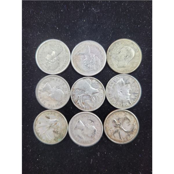 Lot of Canadian Silver Quarters