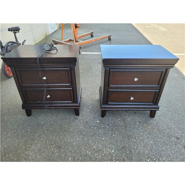 Pair of Side Tables w/Charging Plug