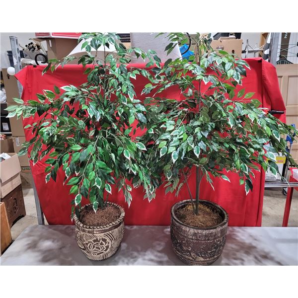 2 Artificial Plants in Terra Cotta Pots
