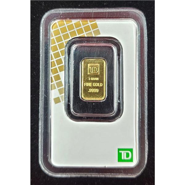 1 Gram Fine Gold .9999 Bar