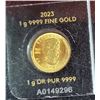Image 2 : 1 Gram 999 Fine Gold Coin