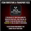 Image 1 : Item Forfeiture & Transport Delivery Fees & Conditions