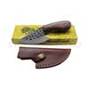 Image 1 : Hand Forged Damascus Steel Knife w/ Leather Sheath
