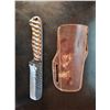Image 1 : Hand Forged Steel Knife w/ Leather Sheath