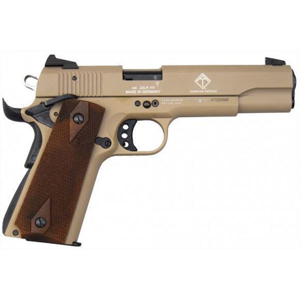 ATI GSG 1911 22LR 5" TAN WOOD GRIP BLK ACCT 10RD