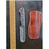Image 1 : Hand Forged Damascus Steel Knife w/ Leather Sheath