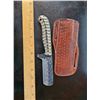 Image 1 : Hand Forged Steel Knife w/ Leather Sheath