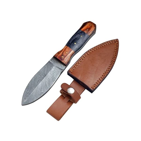 Wild Turkey Damascus Blade  - Fixed Blade Knife