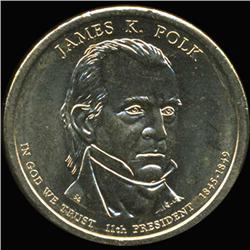 2009P Polk Dollar GEM BU Edge Rare Date Error  (COI-6312)