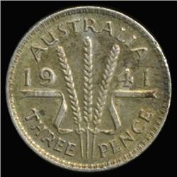 1941 Australia 3 Pence High Grade SCARCE (COI-6810)