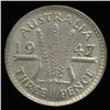 Image 1 : 1943D Australia 3 Pence MS63+ RARE Doubled Reverse Initials DENVER MINTED (COI-6811)