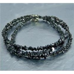 21.42ct Natural Black Diamond Necklace Uncut Rough (JEW-1633)