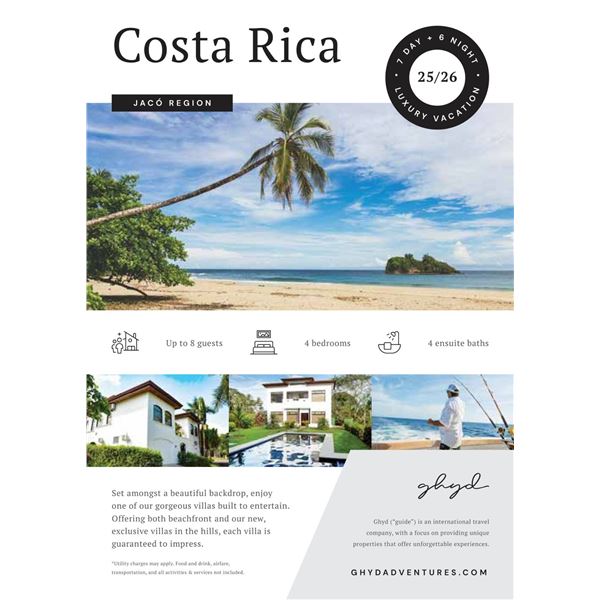Coast Rica for up to 8 people