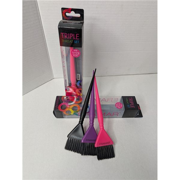 Framar Triple Threat Set - hair colour 3 brush set