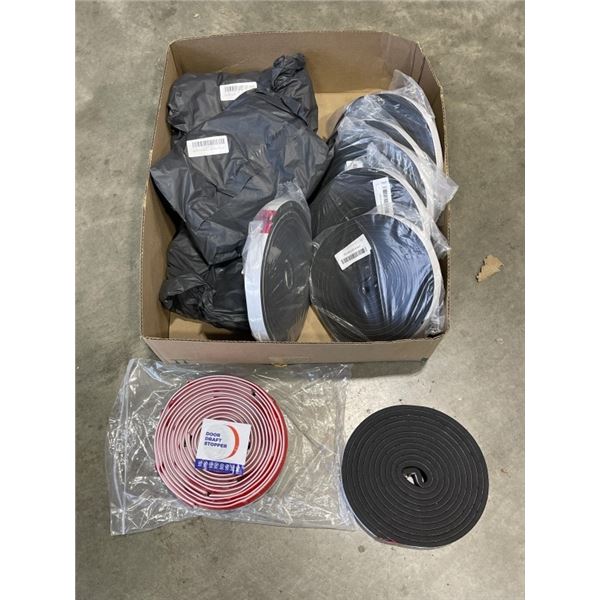 4 DOOR DRAFT STOPPERS (6 M) AND 7 ROLLS SELF ADHERING FOAM STRIPPING