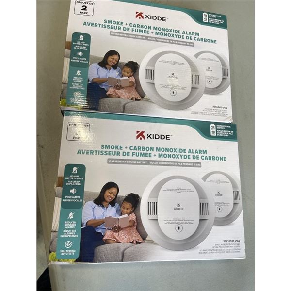 2 KIDDE 2 PACKS OF SMOKE AND CARBON MONOXIDE ALARMS