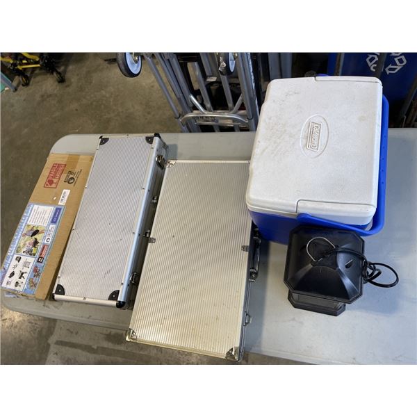 BBQ TOOL KITS, BUG LIGHT, AND COOLER