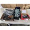 Image 1 : LOT OF CABEL LOCKS, CLAMPS, ZIPTIES, ETC, AND BIN OF BOLTS