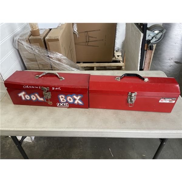 2 TOOL BOXES AND ASSORTED HAND TOOLS