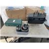 Image 1 : CAMP STOVE AND BBQ AND 2 PROPANE TANKS