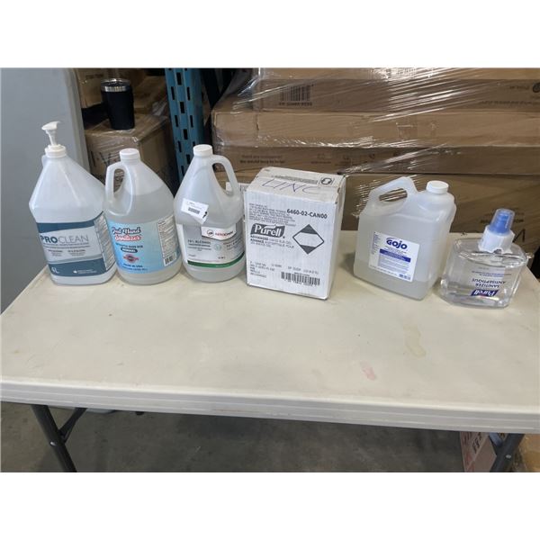 PURELL HAND RUB GEL REFILLS  AND 4 BOTTLES AEROCHEM 70% ALCOHOL BOTTLES