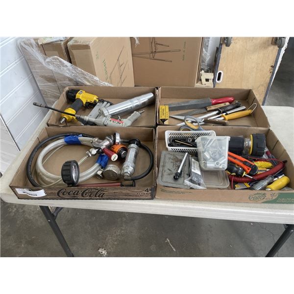 4 TRAYS OF ASSORTED TOOLS AND AIR TOOLS