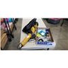 Image 1 : DEWALT 4.5 INCH ANGLE GRINDER AND TRAY OF SHOP TOOLS AND SUPPLY