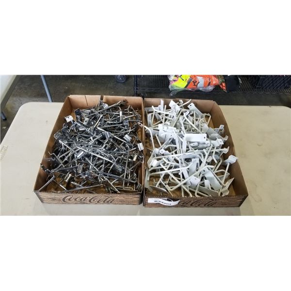 2 TRAYS OF PEG HOOKS