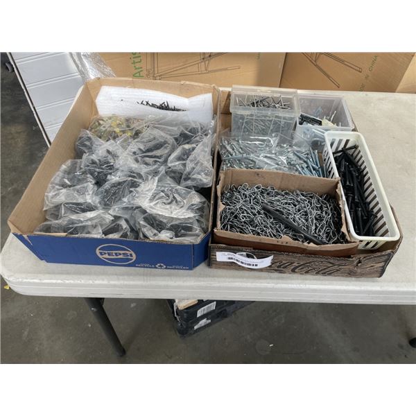2 TRAYS OF ASSORTED NEW SCREWS AND NAILS